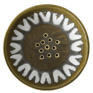 Vintage vergietschaal keramiek groen 1960’s West Germany stijl