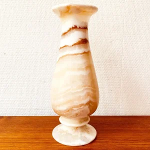 Vintage Marmeren Vaas Beige Marmer 25 cm