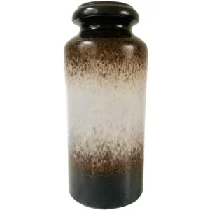 Vintage Scheurich vaas West Germany bruin wit