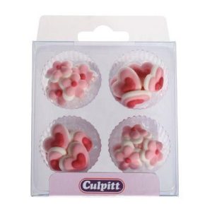 Culpitt Suikerdecoratie Mini Harten & Bloemen Roze