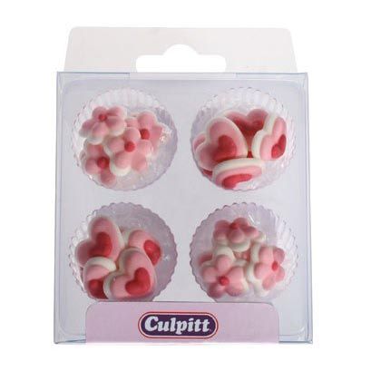 Culpitt Suikerdecoratie Mini Harten & Bloemen Roze
