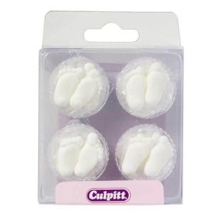 Culpitt Suikerdecoratie Baby Voetjes Wit pk/24