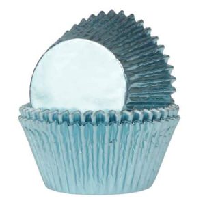 House of Marie Baking Cups Folie Baby blauw pk/24