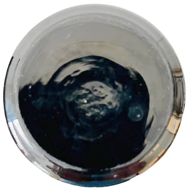 Art Deco Booms vaas zwart glas met handgeschilderde bloemen 1930’s - Afbeelding 6