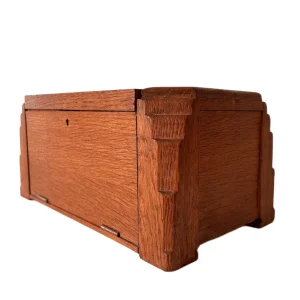 Vintage Amsterdamse school sigarendoos eiken Art Deco 1930’s