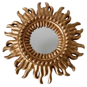 Vintage gouden sunburst zonnespiegel hollywood regency 1980’s