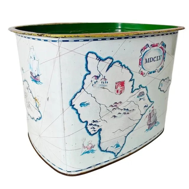 Vintage XL Cote d’or blik landkaart winkelblik blauw groen 1950’s - Afbeelding 5