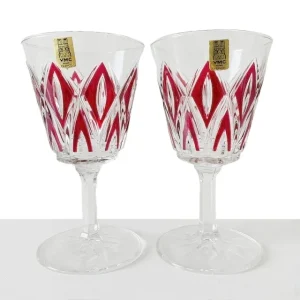 Set vintage VMC France Reims champagne glazen Harlequin 1960’s nieuw