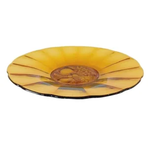 Art Deco Luxval schaal amber glas 1930’s