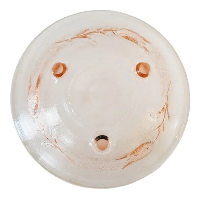 Art deco fruitschaal rosaline roze glas bloemen 1930’s - Afbeelding 6