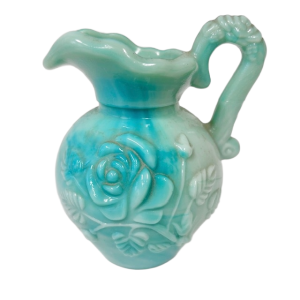 Vintage Avon blauw groen opaal glas kannetje 1970’s