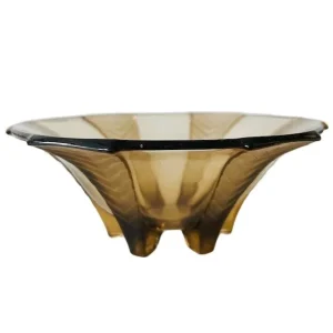 Art Deco schaaltje gerookt glas 1930’s
