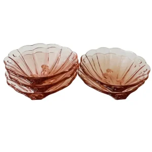 Set Stolze Hermanova-hut Art deco schaaljes schelpvorm rosaline 1930’s