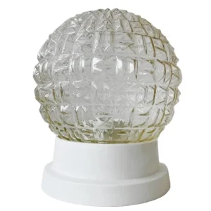 Vintage plafondlamp glas bolvorm 1960’s