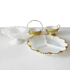 Mid-century opaline koffie servies melkglas 1960’s