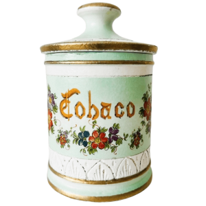 Vintage  Italiaanse Tobacco pot pastel groen 1960’s