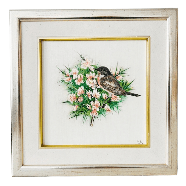 Vintage set olieverfschilderijen vogels K.H. Bohn 2004 - Afbeelding 4