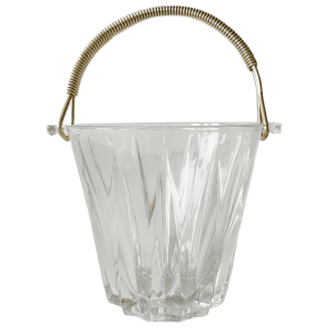 Vintage ijsemmer hollywood regency glas messing 1960’s