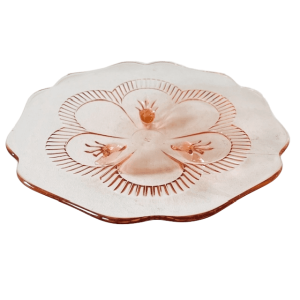 Art Deco schaal roze glas 1930’s