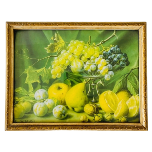 Vintage lijstje met fruit lithografie 1940’s