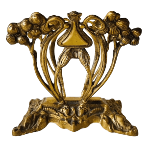 Antieke art nouveau tijdschriftenrek messing brievenhouder 1900’s