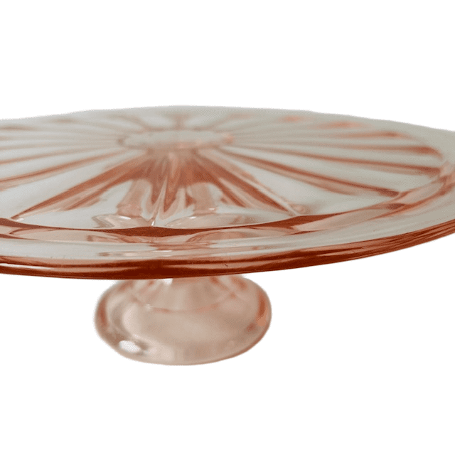 Art Deco Taartplateau roze 1930’s - Afbeelding 4