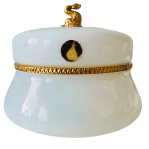 Mid-century De Rupel Boom sieradendoosje wit opaalglas 1950’s