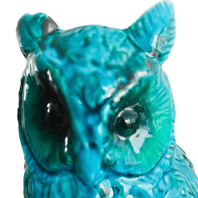 Mid-century Jema Holland uil turquoise keramiek 1950’s - Afbeelding 5