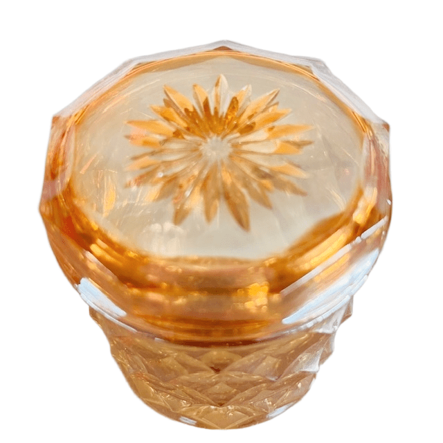 Art deco carnival kristal sieradendoos iriserend oranje 1930’s - Afbeelding 4