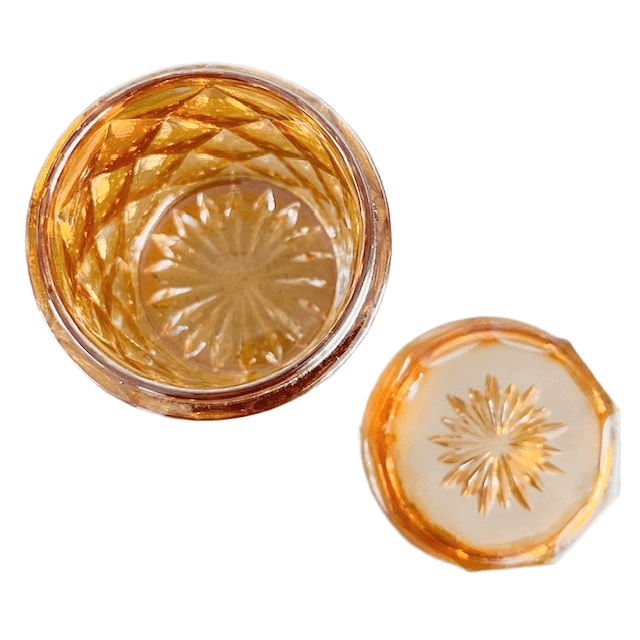 Art deco carnival kristal sieradendoos iriserend oranje 1930’s - Afbeelding 6