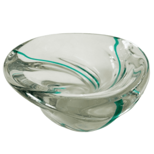 Vintage mid-century glazen schaal Max Verboeket Maastricht Kristalunie 1950’s