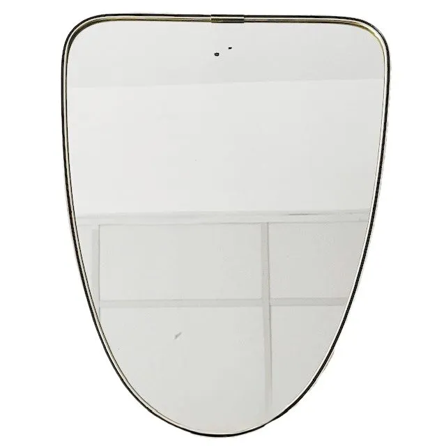 Mid-century asymmetrische spiegel messing 1950’s