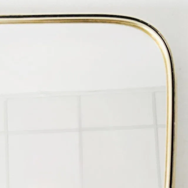 Mid-century asymmetrische spiegel messing 1950’s - Afbeelding 5