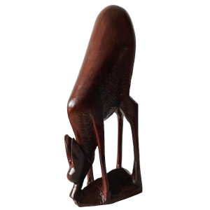 Mid-century houten beeld hert antiloop gazelle 1960’s