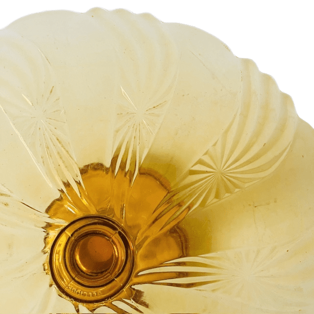 Art Deco Taartplateau Val St. Lambert amber geel 1930’s - Afbeelding 8