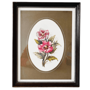 Vintage schilderijtje bloemenprent 1960’s