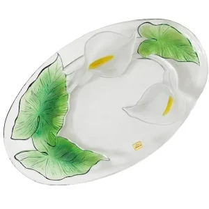 Vintage Luminarc Arum Art Nouveau stijl glazen schaal 1950’s