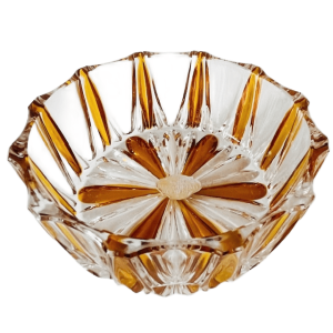 Vintage Bleikristall schaaltje amber transparant kristal 1960’s