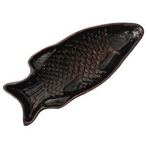 Vintage bakvorm Vis bruin keramiek puddingvorm 1970’s