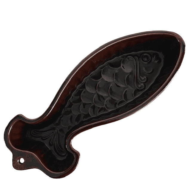 Vintage visvorm Scheurich Cerabac West-Germany keramiek bruin glazuur 1970’s - Afbeelding 9