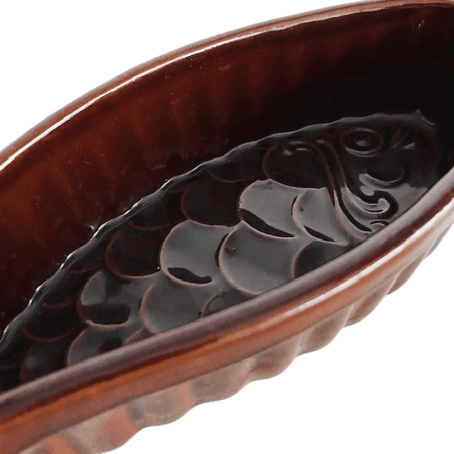 Vintage visvorm Scheurich Cerabac West-Germany keramiek bruin glazuur 1970’s - Afbeelding 7