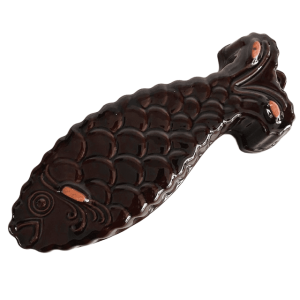 Vintage visvorm Scheurich Cerabac West-Germany keramiek bruin glazuur 1970’s