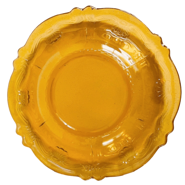 Antieke Art Deco amberkleurige schaal Joseph Inwald Rudolfova hut 1930’s - Afbeelding 5