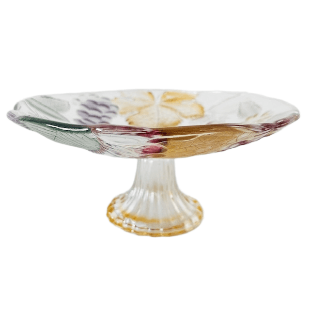 Vintage SOGA fruitschaal gekleurde glazen taartstandaard 1960’s - Afbeelding 3