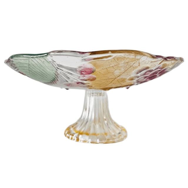 Vintage SOGA fruitschaal gekleurde glazen taartstandaard 1960’s - Afbeelding 5