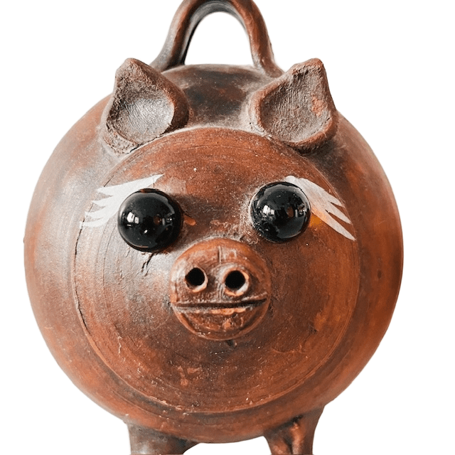 Set vintage Mexicaanse spaarvarkens aardewerk handgemaakt bohemien 1970’s - Afbeelding 6