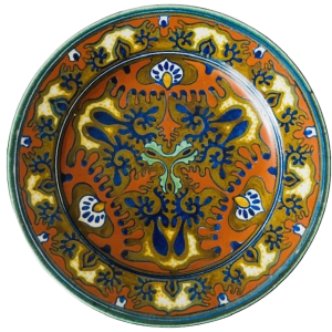 Antiek Art Nouveau Rhodian sierbord Plateelbakkerij Zuid-Holland 1920’s