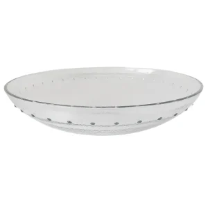 Kosta Bodo XL glazen schaal helder glas decoratieve knopjes 1980’s