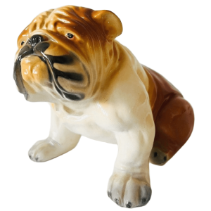 Vintage mid-century hond beeldje Engelse Bulldog hondenbeeld keramiek 1960’s