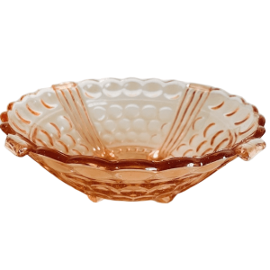 Art deco fruitschaal rosaline roze glas 1930’s